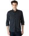 Fall in line. This military shirt from Calvin Klein Jeans always passes muster.