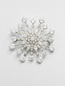 EXCLUSIVELY AT SAKS.COM. A vintage-inspired style featuring hand-set, pavé crystal links in a floral design. CrystalsCubic zirconiaRhodium-plated brassSize, about 1.75Pin backImported EXCLUSIVELY AT SAKS.COM. A vintage-inspired style featuring hand-set, pavé crystal links in a floral design. CrystalsCubic zirconiaRhodium-plated brassSize, about 1.75Pin backImported