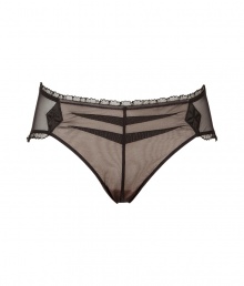 Put a vintage spin on your saucy lingerie collection with Chantal Thomass sheer black briefs - Lace trimmed waistband and trim - Perfect under any outfit or paired with a matching bra for styling lounging Put a vintage spin on your saucy lingerie collection with Chantal Thomass sheer black briefs - Lace trimmed waistband and trim - Perfect under any outfit or paired with a matching bra for styling lounging