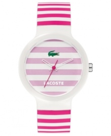 Sport some retro Lacoste style with this unisex Goa collection active watch. Sport some retro Lacoste style with this unisex Goa collection active watch.