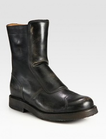 Superior craftsmanship defines this vintage-inspired design of distressed leather with stitched panels. Rubber heel, 1 (25mm)Shaft, 7¼Leg circumference, 10Distressed leather upperSide zipLeather liningRubber solePadded insoleMade in Italy Superior craftsmanship defines this vintage-inspired design of distressed leather with stitched panels. Rubber heel, 1 (25mm)Shaft, 7¼Leg circumference, 10Distressed leather upperSide zipLeather liningRubber solePadded insoleMade in Italy