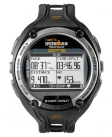 The ultimate training tool, by Timex. This watch features a black resin strap and round case. Digital display dial measures pace, speed, and distance in real-time, allowing athletes to measure, review and advance their performance. Quartz movement. Water resistant to 50 meters. One-year limited warranty. The ultimate training tool, by Timex. This watch features a black resin strap and round case. Digital display dial measures pace, speed, and distance in real-time, allowing athletes to measure, review and advance their performance. Quartz movement. Water resistant to 50 meters. One-year limited warranty.