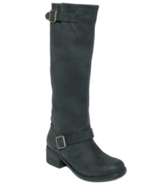 Timeless style. Kensie's Neverland tall boots feature a luxe leather upper and buckle detail at the ankle and around the top of the shaft. Timeless style. Kensie's Neverland tall boots feature a luxe leather upper and buckle detail at the ankle and around the top of the shaft.