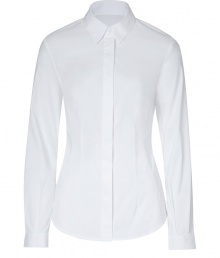 Both classic and cool with a flattering tailored fit, Steffen Schrauts pristine white shirt is a chic choice packed with wearing possibilities - Classic collar, long sleeves with hooked cuffs, hidden button-down front, shirttail hemline - Tailored fit - Wear with bright flats, slim-fit separates and a carryall tote to work Both classic and cool with a flattering tailored fit, Steffen Schrauts pristine white shirt is a chic choice packed with wearing possibilities - Classic collar, long sleeves with hooked cuffs, hidden button-down front, shirttail hemline - Tailored fit - Wear with bright flats, slim-fit separates and a carryall tote to work