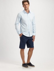 A seasonal standard, set in comfortable, modern-fitting cotton.Flat-front styleSide slash, back welt pocketsInseam, about 10CottonMachine washImported A seasonal standard, set in comfortable, modern-fitting cotton.Flat-front styleSide slash, back welt pocketsInseam, about 10CottonMachine washImported
