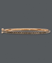 Slim, sparkly and perfect for stacking. Le Vian's stunning bangle bracelet features a seamless row of round-cut chocolate diamonds (1/2 ct. t.w.) in a rich 14k rose gold setting. Bracelet features a hinge clasp. Approximate length: 7-1/2 inches. Slim, sparkly and perfect for stacking. Le Vian's stunning bangle bracelet features a seamless row of round-cut chocolate diamonds (1/2 ct. t.w.) in a rich 14k rose gold setting. Bracelet features a hinge clasp. Approximate length: 7-1/2 inches.