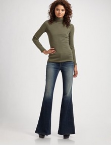 Incredibly soft and smooth, here's a classic piece you'll reach for again and again. About 26 from shoulder to hem Pima cotton/modal; machine wash Made in USA Incredibly soft and smooth, here's a classic piece you'll reach for again and again. About 26 from shoulder to hem Pima cotton/modal; machine wash Made in USA