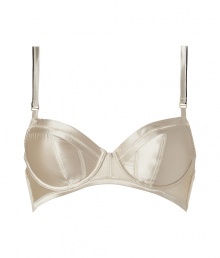 Elegant cream-colored bra made ..of fine silk stretch - Demi bra works well even for small sizes - Lightly padded, gives a nice push-up - Brilliant for wide boatnecklines and sheer blouses - Back hook closure - A minimum spandex content provides an ideal fit - Adjustable straps - Sexy, stylish, seductive - Makes a nice set Elegant cream-colored bra made ..of fine silk stretch - Demi bra works well even for small sizes - Lightly padded, gives a nice push-up - Brilliant for wide boatnecklines and sheer blouses - Back hook closure - A minimum spandex content provides an ideal fit - Adjustable straps - Sexy, stylish, seductive - Makes a nice set