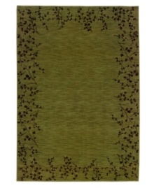 Latticed with dark vinery on a ground of rich earth tones, this elegant transitional rug brings beauty to any room in your home. Cross-woven in resilient nylon for a luxuriously soft feel and long-lasting allure. Latticed with dark vinery on a ground of rich earth tones, this elegant transitional rug brings beauty to any room in your home. Cross-woven in resilient nylon for a luxuriously soft feel and long-lasting allure.