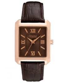 Rosy warmth blends with technical precision on this Caravelle by Bulova watch.