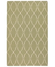Stunning in its simplicity, this artist-designed area rug from Surya brings a calming beauty to any area in your home. Interlocking lines crisscross against a soft sage background, creating a chic lattice-like pattern that's stylishly simple.