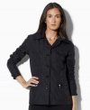 Tailored from sleek, airy polyester, this jacket from Lauren by Ralph Lauren is the ultimate in chic style with spacious oversized pockets and genuine L-RL Lauren Active buttons.
