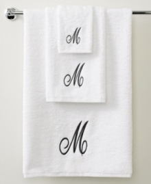 Utterly classic, this Initial Script wash towel gives your bathroom that personal touch it deserves in a completely elegant design. Features a beautifully embroidered script letter of your choice on a soft cotton ground.