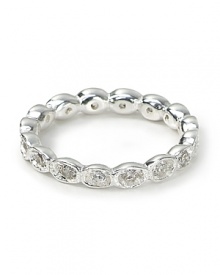 Melinda Maria's silver-plated ring puts your finger into focus. With delicate crystal pods, this bauble begs for a manicure in your favorite metallic shade. Melinda Maria's silver-plated ring puts your finger into focus. With delicate crystal pods, this bauble begs for a manicure in your favorite metallic shade.
