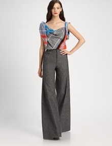 Artfully draped silk, secured at the shoulder with a knotted tie and printed with an abstract, geometric pattern.Cowl neckTwisted cap sleevesShoulder side tieSilkDry cleanImportedModel shown is 5'9½ (176cm) wearing US size 4. Artfully draped silk, secured at the shoulder with a knotted tie and printed with an abstract, geometric pattern.Cowl neckTwisted cap sleevesShoulder side tieSilkDry cleanImportedModel shown is 5'9½ (176cm) wearing US size 4.