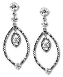 Shower your evening look with a little shimmer. Judith Jack's stunning elegance combines round-cut cubic zirconias (5-3/4 ct. t.w.) with marcasite (1-1/4 ct. t.w.) in a teardrop shape. Set in sterling silver. Approximate drop: 2 inches. Shower your evening look with a little shimmer. Judith Jack's stunning elegance combines round-cut cubic zirconias (5-3/4 ct. t.w.) with marcasite (1-1/4 ct. t.w.) in a teardrop shape. Set in sterling silver. Approximate drop: 2 inches.