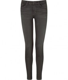 Make a stylish statement in these ultra-skinny jeans from cult denim line J Brand - Classic five-pocket styling, skinny leg, low-rise, 11-inch leg opening - Pair with an oversized graphic tee, a leather jacket, and platform heels Make a stylish statement in these ultra-skinny jeans from cult denim line J Brand - Classic five-pocket styling, skinny leg, low-rise, 11-inch leg opening - Pair with an oversized graphic tee, a leather jacket, and platform heels