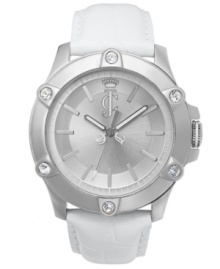 Refresh your wardrobe with the crisp whites and sophisticated silvers on this Surfside watch from Juicy Couture. Refresh your wardrobe with the crisp whites and sophisticated silvers on this Surfside watch from Juicy Couture.