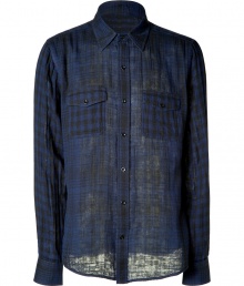 With a downtown-approved modern check print, this casual-cool button down from Vince is a new-season staple - Spread collar, long sleeves, front button placket, flap pockets at chest, semi-sheer, allover check print - Slim fit - Wear with straight leg jeans, chinos, or slim trousers With a downtown-approved modern check print, this casual-cool button down from Vince is a new-season staple - Spread collar, long sleeves, front button placket, flap pockets at chest, semi-sheer, allover check print - Slim fit - Wear with straight leg jeans, chinos, or slim trousers