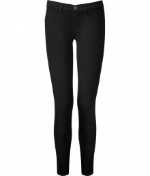 Sexy denim leggings are a versatile wardrobe must-have - Designed in black stretch cotton, these jeans are ultra-tight with narrow cut and low rise - Slim leg is perfect for ankle boots - Great for everyday looks -- from casual offices to chic parties-- with a chic silk blouse, blazer and bold accessories Sexy denim leggings are a versatile wardrobe must-have - Designed in black stretch cotton, these jeans are ultra-tight with narrow cut and low rise - Slim leg is perfect for ankle boots - Great for everyday looks -- from casual offices to chic parties-- with a chic silk blouse, blazer and bold accessories