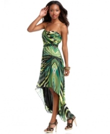 The striking print and chain strap details on this dress from Baby Phat makes your fashion fantasy come true! A perfect dress for a party to remember. The striking print and chain strap details on this dress from Baby Phat makes your fashion fantasy come true! A perfect dress for a party to remember.