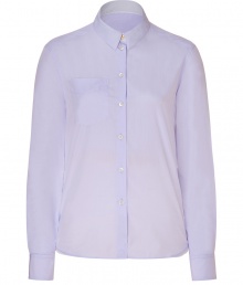 Stylish top in fine, pale lilac cotton - Elegant, on-trend pastel hue - Slim, classic button down silhouette, cut slightly longer in the back - Small collar, chest pocket and gently rounded hem - The detail we love: delicate, white lace trim at sides - Go for a casual look with jeans and ballet flats, or dress it up with a pleated mini and ankle booties Stylish top in fine, pale lilac cotton - Elegant, on-trend pastel hue - Slim, classic button down silhouette, cut slightly longer in the back - Small collar, chest pocket and gently rounded hem - The detail we love: delicate, white lace trim at sides - Go for a casual look with jeans and ballet flats, or dress it up with a pleated mini and ankle booties