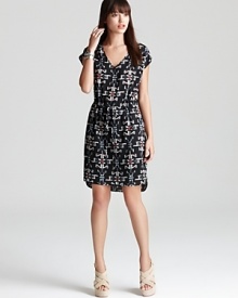 This easy Aqua dress ties at the waist, effortlessly flattering your figure, but it's the tribal print that gives it standout appeal. Lift the look with neutral-hue wedges and finish with chunky bangles. This easy Aqua dress ties at the waist, effortlessly flattering your figure, but it's the tribal print that gives it standout appeal. Lift the look with neutral-hue wedges and finish with chunky bangles.
