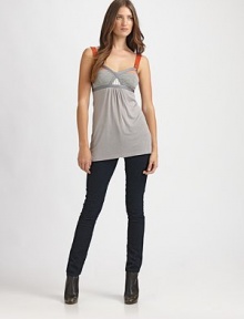 Wide, adjustable straps lend a utilitarian vibe to this subtly sexy camisole.Adjustable strapsV necklineMesh trimAbout 30 from shoulder to hemDry cleanMade in USAModel shown is 5'9 (175cm) wearing US size 4. Wide, adjustable straps lend a utilitarian vibe to this subtly sexy camisole.Adjustable strapsV necklineMesh trimAbout 30 from shoulder to hemDry cleanMade in USAModel shown is 5'9 (175cm) wearing US size 4.