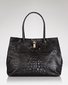 A favorite tote for this season and next, this Furla carryall works the textured trend in croc-embossed leather with an always-in-style shape. A favorite tote for this season and next, this Furla carryall works the textured trend in croc-embossed leather with an always-in-style shape.