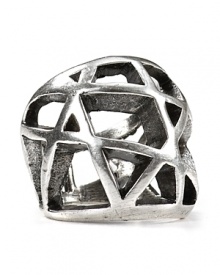 Inject some serious edge into your jewel box with this caged ring from Low Luv by Erin Wasson, crafted for a tough-chic look from silver plated metal. Inject some serious edge into your jewel box with this caged ring from Low Luv by Erin Wasson, crafted for a tough-chic look from silver plated metal.
