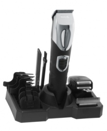 Lithium ion technology packs this groomer with a heavy-duty battery that runs three times longer than your typical trimmer, never giving out on long trips or last-second touch-ups when you're on the run. Including T-blade, dual shaver, detail and trimmer heads, this groomer tackles your beard, sideburns, ears, nose and all the other contours of your face. 5-year limited warranty. Model 9854-600. Lithium ion technology packs this groomer with a heavy-duty battery that runs three times longer than your typical trimmer, never giving out on long trips or last-second touch-ups when you're on the run. Including T-blade, dual shaver, detail and trimmer heads, this groomer tackles your beard, sideburns, ears, nose and all the other contours of your face. 5-year limited warranty. Model 9854-600.