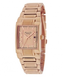 Gorgeous rose-gold tones grace this ladylike watch from Kenneth Cole New York. Gorgeous rose-gold tones grace this ladylike watch from Kenneth Cole New York.