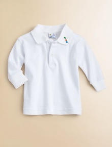 A mini version of the essential polo shirt gets a handsome update with embroidery.Embroidered shirt collarLong sleevesButton-frontCottonMachine washImported Please note: Number of buttons may vary depending on size ordered. A mini version of the essential polo shirt gets a handsome update with embroidery.Embroidered shirt collarLong sleevesButton-frontCottonMachine washImported Please note: Number of buttons may vary depending on size ordered.