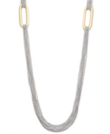 Chic contrast. Multiple rows of oval links balance the airy, lightweight appeal of Lauren by Ralph Lauren's illusion necklace. Crafted in a combination of gold tone and silver tone mixed metal, it includes a toggle closure. Approximate length: 40 inches. Chic contrast. Multiple rows of oval links balance the airy, lightweight appeal of Lauren by Ralph Lauren's illusion necklace. Crafted in a combination of gold tone and silver tone mixed metal, it includes a toggle closure. Approximate length: 40 inches.
