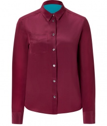 Luxurious blouse in fine, violet-colored silk - Feminine and elegant, flattering slim fit with rounded hem, small collar and placket - A classic in a new, trendy color - Casual with skinny jeans, pencil skirt, or and elegant with 7/8-length pants and delicate heels Luxurious blouse in fine, violet-colored silk - Feminine and elegant, flattering slim fit with rounded hem, small collar and placket - A classic in a new, trendy color - Casual with skinny jeans, pencil skirt, or and elegant with 7/8-length pants and delicate heels