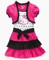 She won't shrug off this style. She'll love wearing this tiered dress from Hello Kitty, with sweet ruffles on the shrug and skirt.