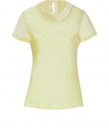 With its sweet round collar and glistening silk-satin, Steffen Schrauts short sleeve top is workweek essential packed with pairing possibilities - Round collar, short sleeves, slit with button closure at nape - Softly tailored fit - Wear with a pencil skirt and heels, or dress down with skinny jeans and your favorite flats With its sweet round collar and glistening silk-satin, Steffen Schrauts short sleeve top is workweek essential packed with pairing possibilities - Round collar, short sleeves, slit with button closure at nape - Softly tailored fit - Wear with a pencil skirt and heels, or dress down with skinny jeans and your favorite flats