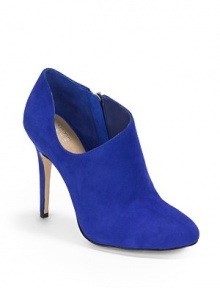 THE LOOKCurvy suede upperSide zipperPadded insolePatent leather pipingSelf-covered heel, 4 (100mm)THE MATERIALSuede upperLeather lining and soleORIGINImportedThis item was originally available for purchase at Saks Fifth Avenue OFF 5TH stores. THE LOOKCurvy suede upperSide zipperPadded insolePatent leather pipingSelf-covered heel, 4 (100mm)THE MATERIALSuede upperLeather lining and soleORIGINImportedThis item was originally available for purchase at Saks Fifth Avenue OFF 5TH stores.