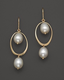 Gleaming freshwater pearls add luster to 14K. yellow gold. Gleaming freshwater pearls add luster to 14K. yellow gold.