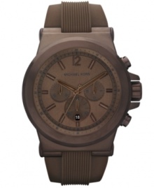 A darkly daring design from Michael Kors: a chronograph watch with bold monochromatic hues.