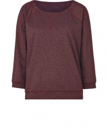 Bring instant style to your casual favorites with this sparkling sweatshirt from Marc by Marc Jacobs - Round neck, three-quarter sleeves, seaming at neckline, oversized fit - Style with skinny jeans, embellished ballet flats, and an oversized tote Bring instant style to your casual favorites with this sparkling sweatshirt from Marc by Marc Jacobs - Round neck, three-quarter sleeves, seaming at neckline, oversized fit - Style with skinny jeans, embellished ballet flats, and an oversized tote