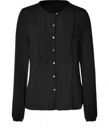 A feminine essential tailored to all season elegance, By Malene Birgers crepe top is a must for polished desk to dinner looks - Rounded neckline, long sleeves, softly gathered buttoned cuffs, button-down front, flat gold-toned buttons, layered bib, gathered back yolk - Easy feminine fit - Tuck into form-fitting pencil skirts and finish with flawless heels A feminine essential tailored to all season elegance, By Malene Birgers crepe top is a must for polished desk to dinner looks - Rounded neckline, long sleeves, softly gathered buttoned cuffs, button-down front, flat gold-toned buttons, layered bib, gathered back yolk - Easy feminine fit - Tuck into form-fitting pencil skirts and finish with flawless heels