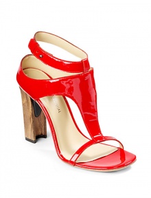 THE LOOKPatent leather T-strapAdjustable ankle strap with stud closurePadded insolePlastic and wooden heel, 4 (100mm)THE MATERIALPatent leather upperLeather lining and soleORIGINMade in Italy THE LOOKPatent leather T-strapAdjustable ankle strap with stud closurePadded insolePlastic and wooden heel, 4 (100mm)THE MATERIALPatent leather upperLeather lining and soleORIGINMade in Italy