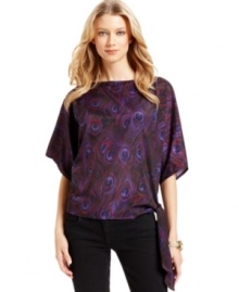 A richly hued pattern inspired by peacock feathers adds a sense of luxury to MICHAEL Michael Kors' latest top. A richly hued pattern inspired by peacock feathers adds a sense of luxury to MICHAEL Michael Kors' latest top.