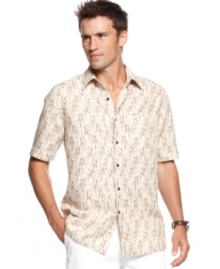 Take style and comfort to the next level with this silk-blend shirt from Tasso Elba. Take style and comfort to the next level with this silk-blend shirt from Tasso Elba.