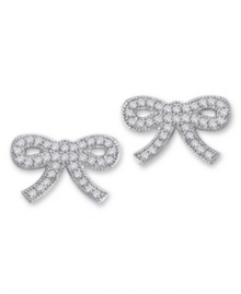 Wrap up your look with a ribbon on top! CRISLU's sparkling stud earrings feature a pretty ribbon shape decorated with round-cut cubic zirconias (1 ct. t.w.). Set in platinum over sterling silver. Approximate diameter: 1/4 inch. Wrap up your look with a ribbon on top! CRISLU's sparkling stud earrings feature a pretty ribbon shape decorated with round-cut cubic zirconias (1 ct. t.w.). Set in platinum over sterling silver. Approximate diameter: 1/4 inch.