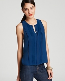 Slim pleats embellish this silk DIANE von FURSTENBERG tank, exclusive to Bloomingdale's, with a luxurious look, making it ideal for layering under a tailored jacket or sophisticated to wear on its own. Slim pleats embellish this silk DIANE von FURSTENBERG tank, exclusive to Bloomingdale's, with a luxurious look, making it ideal for layering under a tailored jacket or sophisticated to wear on its own.