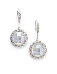 THE LOOKDrop silhouetteFaceted circle detailCubic zirconia accentsSterling silver settingHook backTHE MEASUREMENTLength, about 1.5ORIGINImported THE LOOKDrop silhouetteFaceted circle detailCubic zirconia accentsSterling silver settingHook backTHE MEASUREMENTLength, about 1.5ORIGINImported