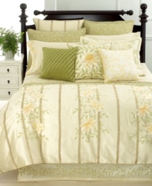 Exquisitely embroidered with a delicate meandering vine motif, this crisp bedskirt frames your Martha Stewart Veranda Vines bed in refined style. (Clearance) Exquisitely embroidered with a delicate meandering vine motif, this crisp bedskirt frames your Martha Stewart Veranda Vines bed in refined style. (Clearance)