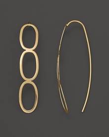 Bold and modern, these 14K. stacked oval earrings add drama to everyday dressing. Bold and modern, these 14K. stacked oval earrings add drama to everyday dressing.